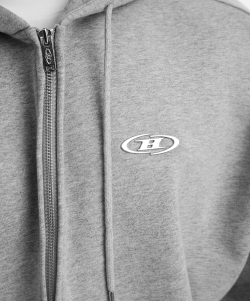 BORN TO WIN（ボーントゥウィン）の「CHROME B HOODIE ZIP-UP [MELANGE GREY]（ジャージ・メンズ・その他・1/2/3）」の13枚目の写真
