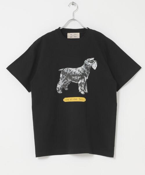 THE GOODLAND MARKET(ザグッドランドマーケット)の「77circa print tee schnauzer(Tシャツ/カットソー・レディース・ホワイト/ブラック・MEDIUM)」の10枚目の写真