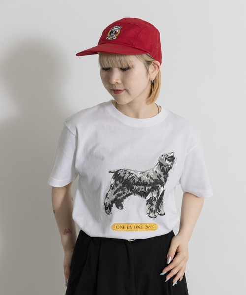 THE GOODLAND MARKET(ザグッドランドマーケット)の「77circa print tee schnauzer(Tシャツ/カットソー・レディース・ホワイト/ブラック・MEDIUM)」の2枚目の写真