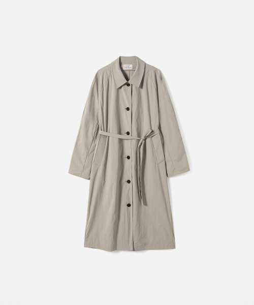 FOR YOUR EYES ONLY(フォー ユア アイズ オンリー)の「Lehe Shirring Trench Coat (Ash Mint)(トレンチコート・レディース・ライトアッシュグレー・FREE)」の6枚目の写真