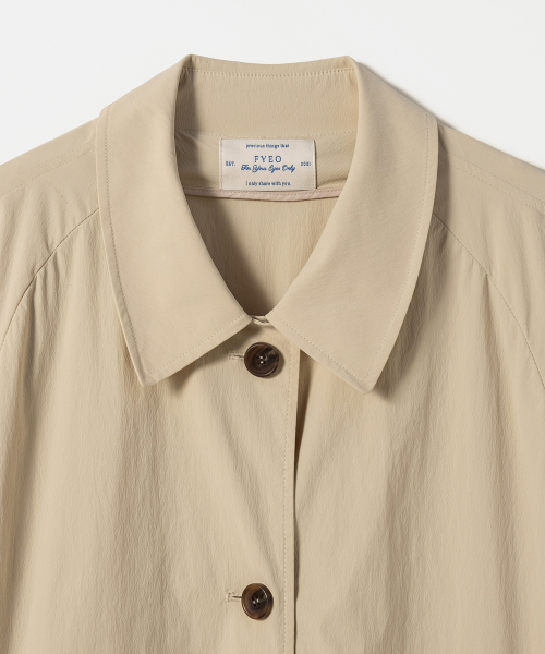 FOR YOUR EYES ONLY(フォー ユア アイズ オンリー)の「Lehe Shirring Trench Coat (Ash Mint)(トレンチコート・レディース・ライトアッシュグレー・FREE)」の7枚目の写真