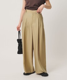 BEAUTY&YOUTH UNITED ARROWS | セルロースナイロン ツイル タック ワイドパンツ ウォッシャブル(その他パンツ)