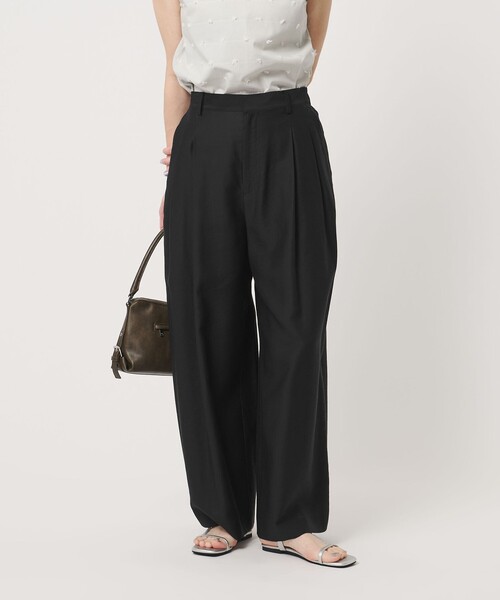 BEAUTY&YOUTH UNITED ARROWS(ビューティーアンドユースユナイテッドアローズ)の「セルロースナイロン ツイル タック ワイドパンツ ウォッシャブル(その他パンツ・レディース・ダークブラウン/ブラック/ベージュ・XS/M/S)」の8枚目の写真