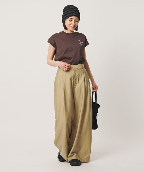 BEAUTY&YOUTH UNITED ARROWS(ビューティーアンドユースユナイテッドアローズ)の「セルロースナイロン ツイル タック ワイドパンツ ウォッシャブル(その他パンツ・レディース・ダークブラウン/ブラック/ベージュ・XS/M/S)」の12枚目の写真