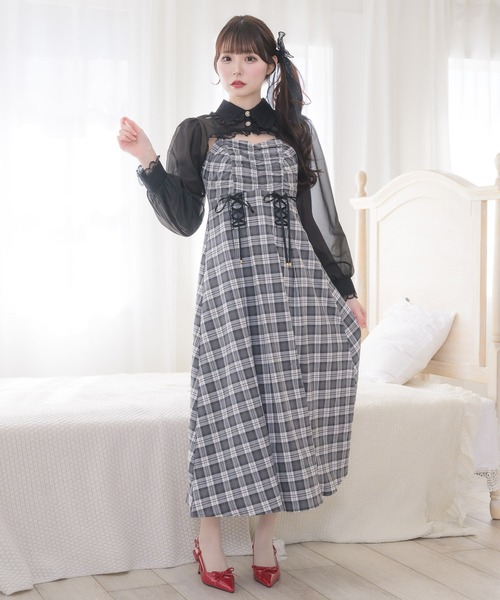 シアーボレロ×キャミロングワンピース（ワンピース）｜couture BY