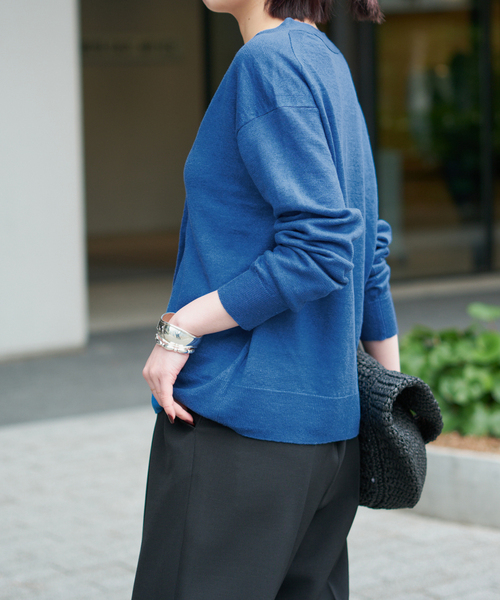Spick & Span（スピックアンドスパン）の「《手洗い可》リネン天竺カーディガン（カーディガン/ボレロ・レディース・ベージュ/ブラウン/ブルー・FREE）」の22枚目の写真