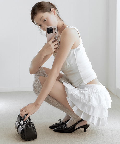 CHAAKAN(チャカン靴)の「シャイラー レースアップ スリングバック SBFBT1i118 (5cm)(バレエシューズ・レディース・ダークブラック/ブルー系その他/ブラック・22.5cm/23cm/23.5cm/24cm/24.5cm/25cm)」の7枚目の写真