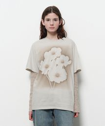 DIAGONAL（ダイアゴナル）の「25 グラフィックプリントTシャツ（ライトグレー）（Tシャツ/カットソー）」