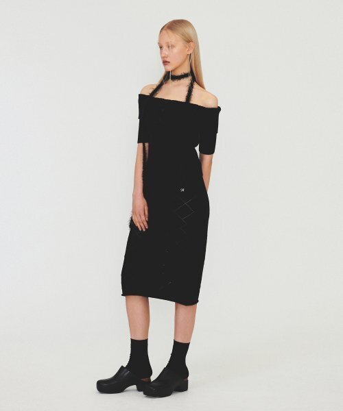 DIAGONAL（ダイアゴナル）の「ARGYLE PATTERN KNIT SKIRT (black)（スカート・レディース・その他・FREE）」の6枚目の写真