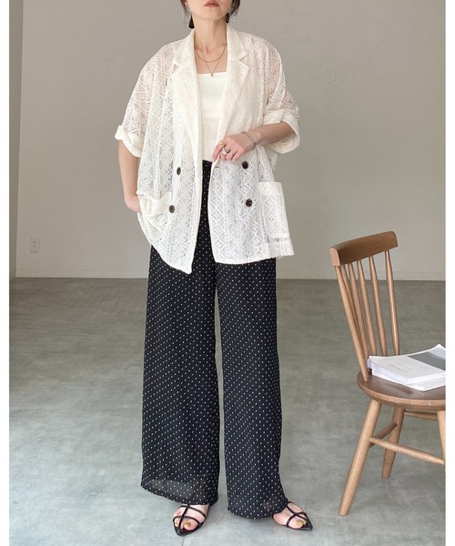 She's Closet(シーズクローゼット)の「半袖 オーバーサイズ ダブル レーステーラードジャケット(テーラードジャケット・レディース・ブラック/ブラウン/アイボリー・FREE)」の10枚目の写真