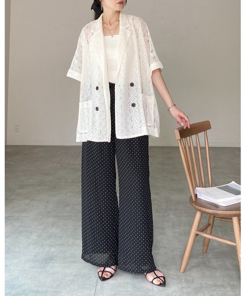 She's Closet(シーズクローゼット)の「半袖 オーバーサイズ ダブル レーステーラードジャケット(テーラードジャケット・レディース・ブラック/ブラウン/アイボリー・FREE)」の12枚目の写真