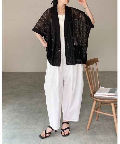 She's Closet(シーズクローゼット)の「半袖 オーバーサイズ ダブル レーステーラードジャケット(テーラードジャケット・レディース・ブラック/ブラウン/アイボリー・FREE)」の20枚目の写真