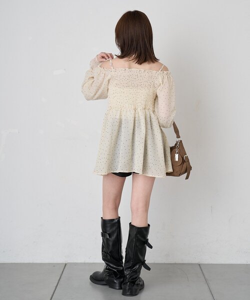 mline（エムライン）の「【リバイバル商品】[mline]ドットシアー楊流 ブラウス（シャツ/ブラウス・レディース・アイボリー/ベージュ/ブラック・FREE）」の12枚目の写真