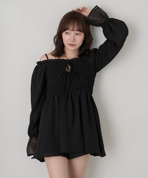 mline（エムライン）の「【リバイバル商品】[mline]ドットシアー楊流 ブラウス（シャツ/ブラウス・レディース・アイボリー/ベージュ/ブラック・FREE）」の13枚目の写真
