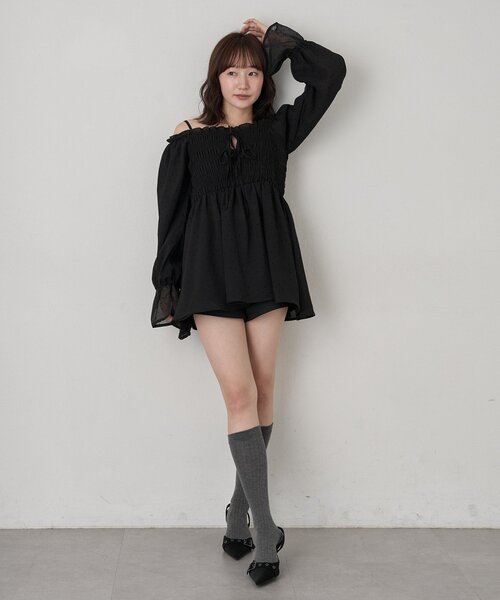 mline（エムライン）の「【リバイバル商品】[mline]ドットシアー楊流 ブラウス（シャツ/ブラウス・レディース・アイボリー/ベージュ/ブラック・FREE）」の19枚目の写真