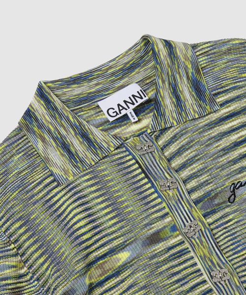 GANNI(ガニー)の「Spacedyed knit Polo(Tシャツ/カットソー・レディース・ピンク系その他/イエロー系その他・S/XS)」の4枚目の写真