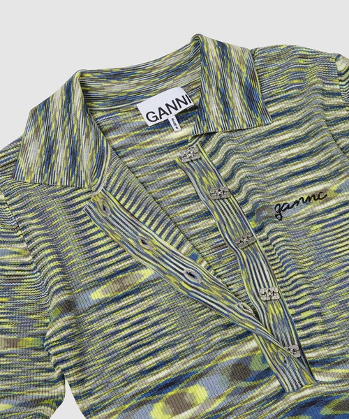 GANNI(ガニー)の「Spacedyed knit Polo(Tシャツ/カットソー・レディース・ピンク系その他/イエロー系その他・S/XS)」の5枚目の写真