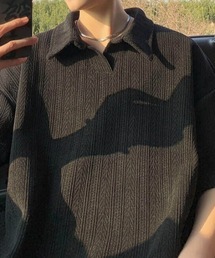 SHEPP（シープ）の「パナマメッシュ 襟付きルーズポロプルオーバー（Tシャツ/カットソー）」