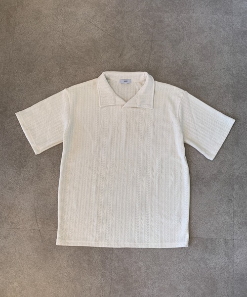 SHEPP（シープ）の「【UNISEX】パナマメッシュ 襟付きルーズポロプルオーバー / ハーフスリーブシャツ（Tシャツ/カットソー・メンズ・ブラック/イエロー/グレー・M）」の8枚目の写真