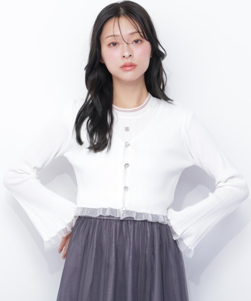 JILL by JILL STUART(ジルバイジルスチュアート)の「<アンサンブル対応>シアートリムボトルネックノースリーブニット(ニット/セーター・レディース・ブラック/ホワイト/ホワイト系その他/ピンク・FREE)」の6枚目の写真