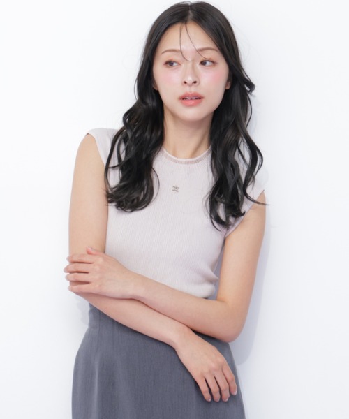 JILL by JILL STUART(ジルバイジルスチュアート)の「<アンサンブル対応>シアートリムボトルネックノースリーブニット(ニット/セーター・レディース・ブラック/ホワイト/ホワイト系その他/ピンク・FREE)」の17枚目の写真