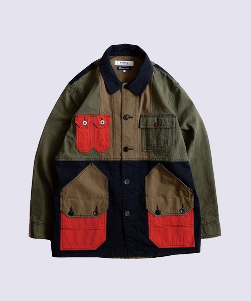 FDMTL(ファンダメンタル)の「【FDMTL】PACHWORK COVERALL JACKET RINSE(カバーオール・メンズ・カーキ・4/3)」の1枚目の写真