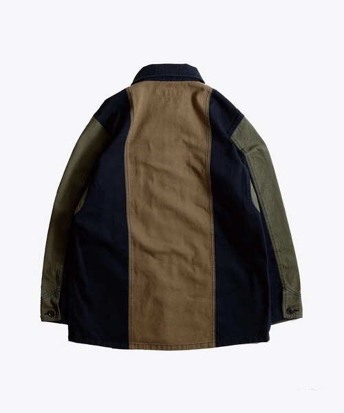 FDMTL(ファンダメンタル)の「【FDMTL】PACHWORK COVERALL JACKET RINSE(カバーオール・メンズ・カーキ・4/3)」の8枚目の写真
