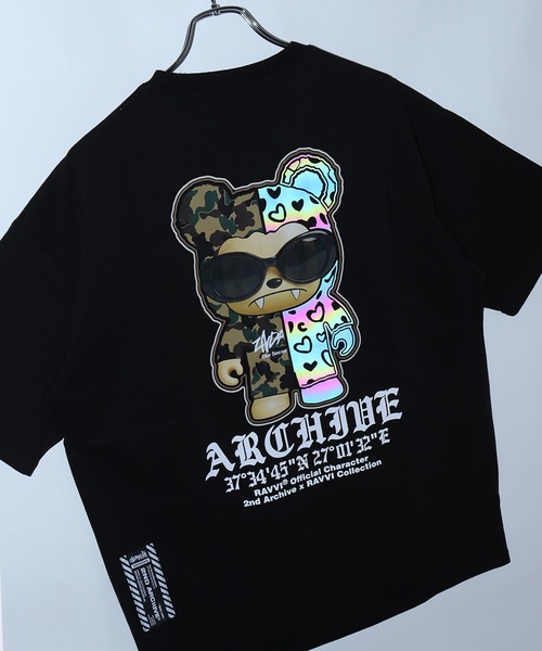 WESTSEA（ウエストシー）の「2ND ARCHIVE / セカンドアーカイブ グラフィックプリント 発光 半袖Tシャツ ベアー 犬モチーフ ビッグサイズ（Tシャツ/カットソー・メンズ・ブラック/ブラック系その他2/ブラック系その他/ブラック系その他3/ブラック系その他4・FREE）」の4枚目の写真