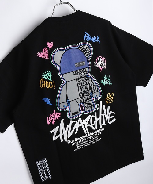 WESTSEA（ウエストシー）の「2ND ARCHIVE / セカンドアーカイブ グラフィックプリント 発光 半袖Tシャツ ベアー 犬モチーフ ビッグサイズ（Tシャツ/カットソー・メンズ・ブラック/ブラック系その他2/ブラック系その他/ブラック系その他3/ブラック系その他4・FREE）」の20枚目の写真