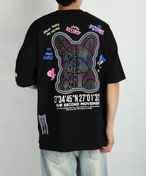 WESTSEA（ウエストシー）の「2ND ARCHIVE / セカンドアーカイブ グラフィックプリント 発光 半袖Tシャツ ベアー 犬モチーフ ビッグサイズ（Tシャツ/カットソー・メンズ・ブラック/ブラック系その他2/ブラック系その他/ブラック系その他3/ブラック系その他4・FREE）」の12枚目の写真