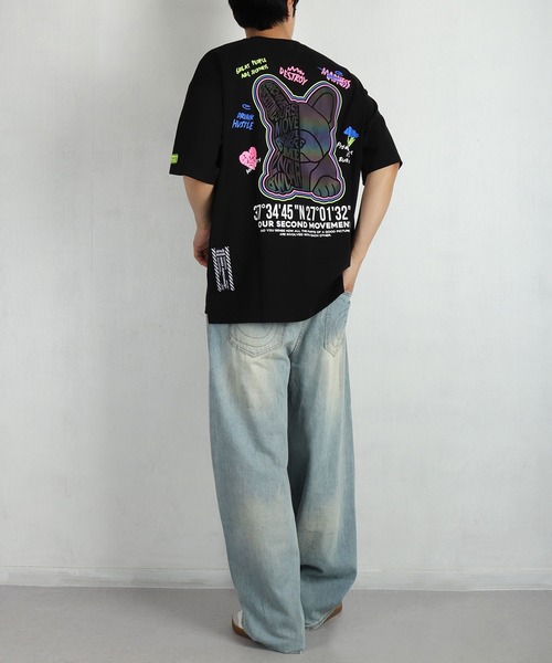 WESTSEA（ウエストシー）の「2ND ARCHIVE / セカンドアーカイブ グラフィックプリント 発光 半袖Tシャツ ベアー 犬モチーフ ビッグサイズ（Tシャツ/カットソー・メンズ・ブラック/ブラック系その他2/ブラック系その他/ブラック系その他3/ブラック系その他4・FREE）」の15枚目の写真
