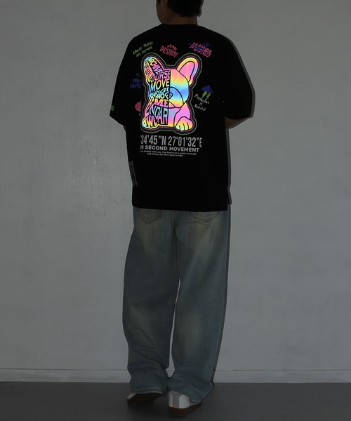 WESTSEA（ウエストシー）の「2ND ARCHIVE / セカンドアーカイブ グラフィックプリント 発光 半袖Tシャツ ベアー 犬モチーフ ビッグサイズ（Tシャツ/カットソー・メンズ・ブラック/ブラック系その他2/ブラック系その他/ブラック系その他3/ブラック系その他4・FREE）」の10枚目の写真