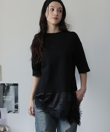 サテンレースドッキングオーバーTシャツ