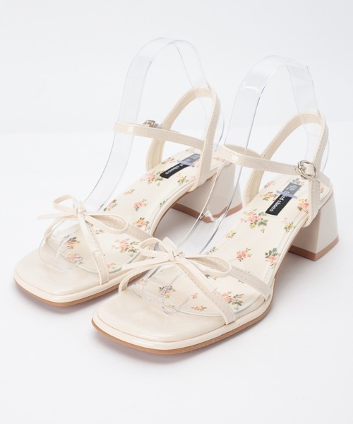 Lace Ladies(レースレディース)の「スクエアトゥ ナロー ストラップ リボン サンダル(サンダル・レディース・イエロー/アイボリー・22.5cm/23cm/23.5cm/24cm/24.5cm/25cm)」の13枚目の写真