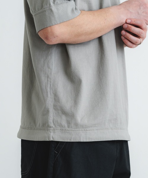 quadro（クオドロ）の「40/2CM天竺脇ポケット5分袖クルーネック（Tシャツ/カットソー・メンズ・チャコール/オフホワイト/グレー/ダークグリーン・MEDIUM/LARGE）」の17枚目の写真
