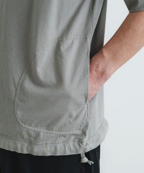 quadro（クオドロ）の「40/2CM天竺脇ポケット5分袖クルーネック（Tシャツ/カットソー・メンズ・チャコール/オフホワイト/グレー/ダークグリーン・MEDIUM/LARGE）」の16枚目の写真