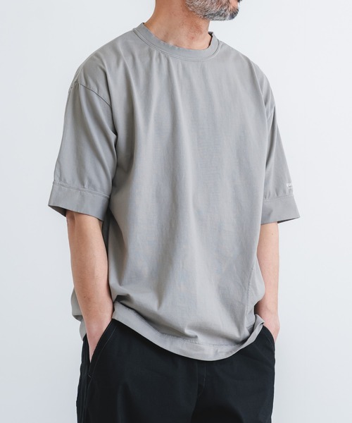 quadro（クオドロ）の「40/2CM天竺脇ポケット5分袖クルーネック（Tシャツ/カットソー・メンズ・チャコール/オフホワイト/グレー/ダークグリーン・MEDIUM/LARGE）」の10枚目の写真