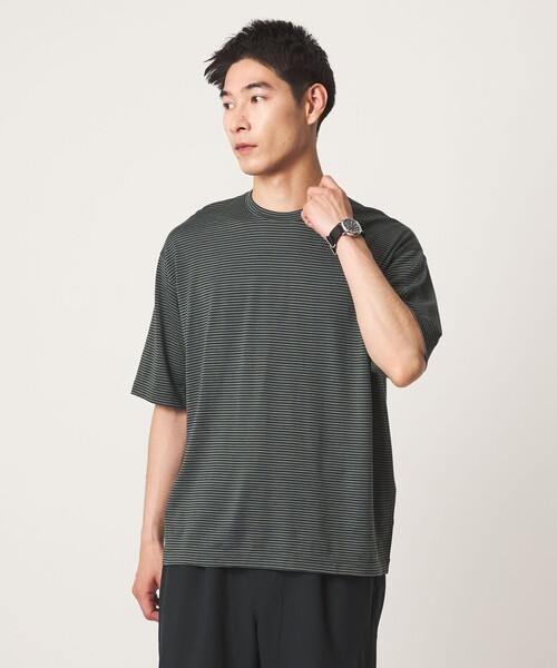 FINE BASIC ボーダー Super100's ウール 半袖 Tシャツ（Tシャツ