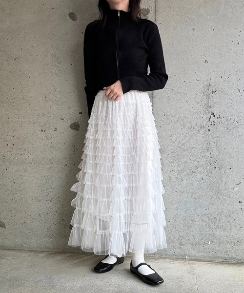etta(エタ)の「ガーリーティアードスカート(スカート・レディース・ホワイト/ブラック・FREE)」の17枚目の写真