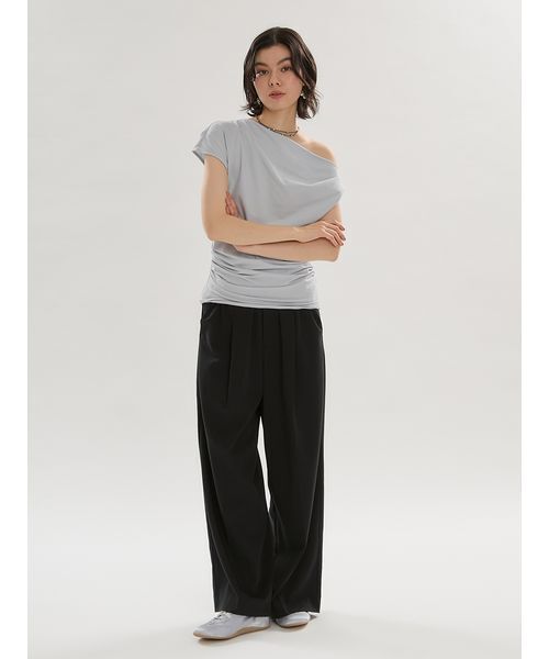 emmi（エミ）の「emmiロゴウエストゴムテーパードパンツ（その他パンツ・レディース・ブラック/オフホワイト/ピンク・0/1）」の20枚目の写真