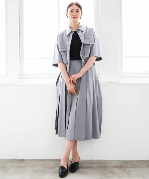MICHEL KLEIN（ミッシェル・クラン）の「[セットアップ対応]プリーツスカート（スカート・レディース・カーキ・38）」の12枚目の写真