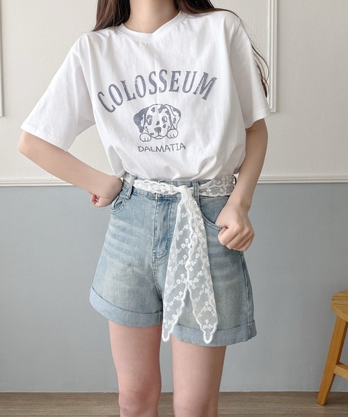 Nana(ナナ)の「レースベルト付きストレッチデニムショートパンツ(デニムパンツ・レディース・ブルー・X-LARGE/LARGE/MEDIUM)」の6枚目の写真