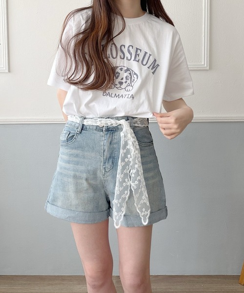 Nana(ナナ)の「レースベルト付きストレッチデニムショートパンツ(デニムパンツ・レディース・ブルー・X-LARGE/LARGE/MEDIUM)」の8枚目の写真