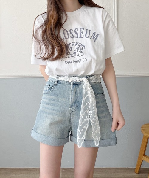 Nana(ナナ)の「レースベルト付きストレッチデニムショートパンツ(デニムパンツ・レディース・ブルー・X-LARGE/LARGE/MEDIUM)」の12枚目の写真