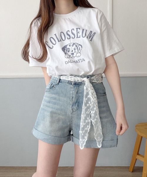 Nana(ナナ)の「レースベルト付きストレッチデニムショートパンツ(デニムパンツ・レディース・ブルー・X-LARGE/LARGE/MEDIUM)」の13枚目の写真