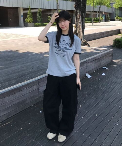 JUAN HOMME（ジュアンオム）の「ボンツーライズリンガーハーフスリーブ（メランジグレー）（Tシャツ/カットソー・メンズ・その他・SMALL/MEDIUM/LARGE）」の2枚目の写真