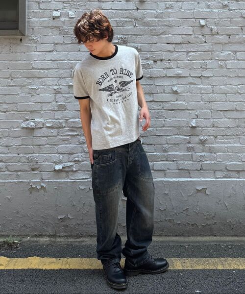 JUAN HOMME（ジュアンオム）の「ボンツーライズリンガーハーフスリーブ（メランジグレー）（Tシャツ/カットソー・メンズ・その他・SMALL/MEDIUM/LARGE）」の4枚目の写真