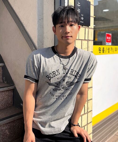 JUAN HOMME（ジュアンオム）の「ボンツーライズリンガーハーフスリーブ（メランジグレー）（Tシャツ/カットソー・メンズ・その他・SMALL/MEDIUM/LARGE）」の5枚目の写真