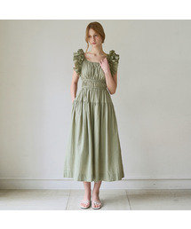 Ruffle line sleeveless dress_3 Colors