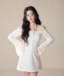 セール】denim docking tiered one piece（ワンピース）｜M me eme